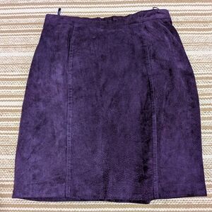 Purple Leather Vintage Skirt, Size 14